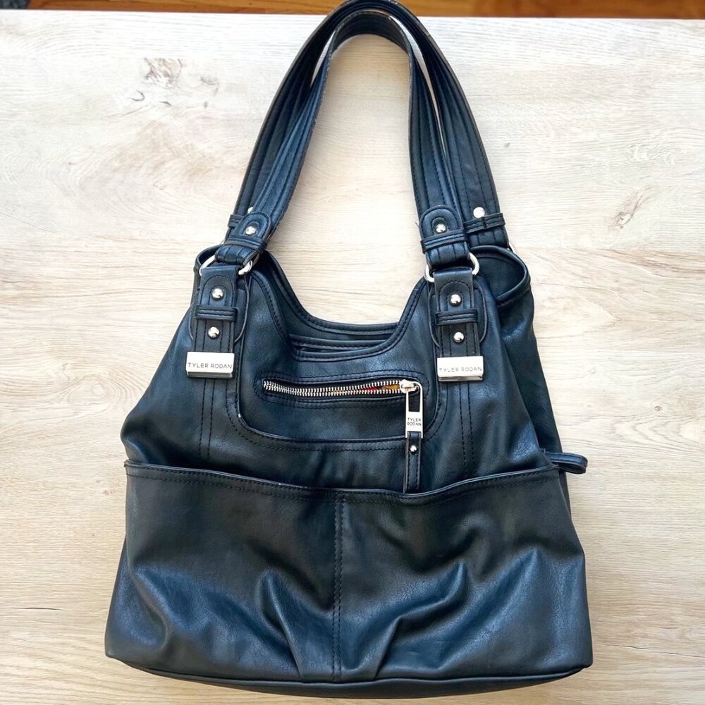 Tyler Rodan Faux Leather Shoulder Bag – Black